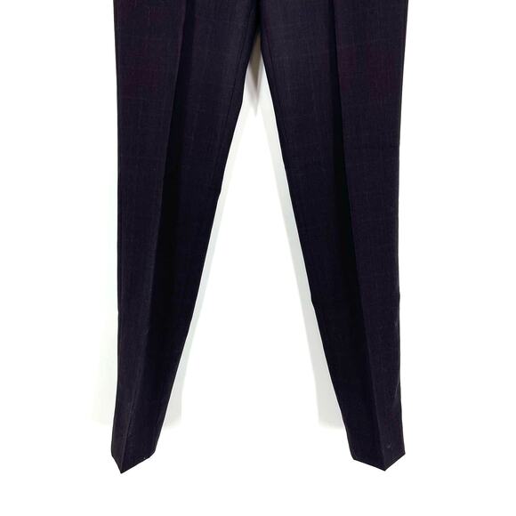 Ted Baker London Debonair Check Wool Trousers Dark Red Men's 30L NWT - Picture 7 of 9